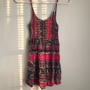 LA HEARTS Pink Patterned Spaghetti Strap Dress